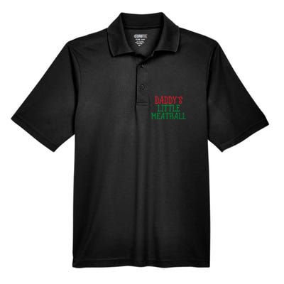 DaddyS Little Meatball Funny Food Lovers Men's Origin Performance Pique Polo