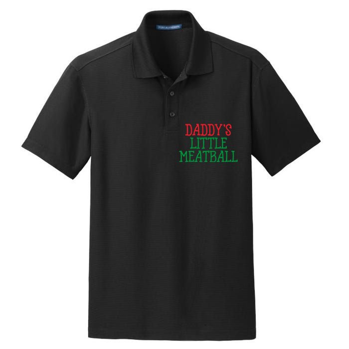 DaddyS Little Meatball Funny Food Lovers Dry Zone Grid Polo