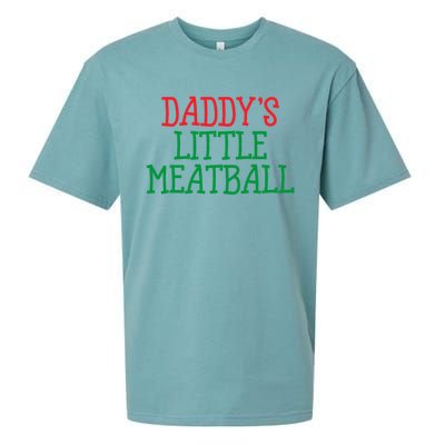 DaddyS Little Meatball Funny Food Lovers Sueded Cloud Jersey T-Shirt