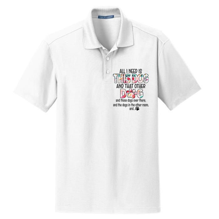 Dog Lover Motif For  dog motif with dog saying Dry Zone Grid Polo