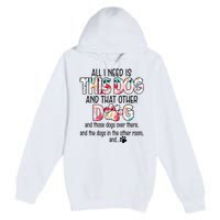 Dog Lover Motif For  dog motif with dog saying Premium Pullover Hoodie