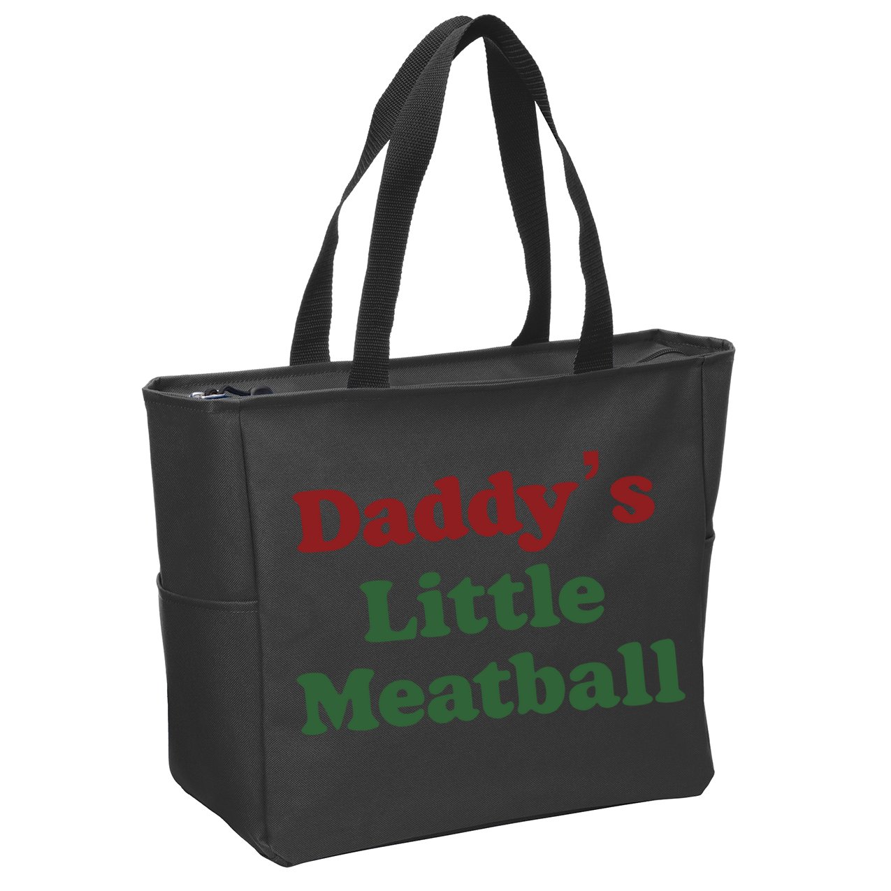 Daddy Little Meatball Italian Funny Daddy Little Meatball Father’s Day Zip Tote Bag