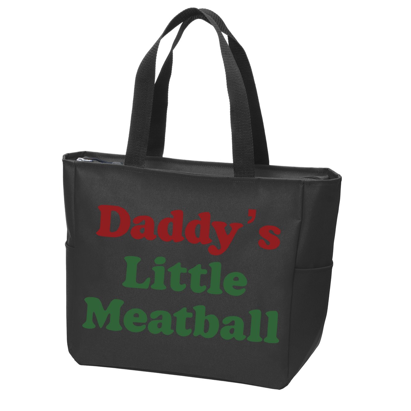 Daddy Little Meatball Italian Funny Daddy Little Meatball Father’s Day Zip Tote Bag