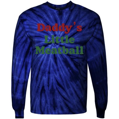 Daddy Little Meatball Italian Funny Daddy Little Meatball Father’s Day Tie-Dye Long Sleeve Shirt