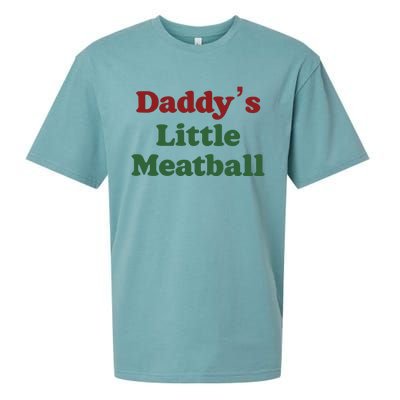 Daddy Little Meatball Italian Funny Daddy Little Meatball Father’s Day Sueded Cloud Jersey T-Shirt