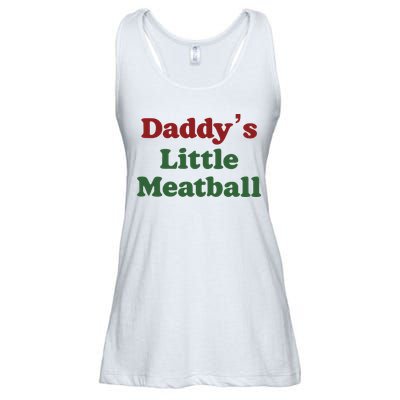 Daddy Little Meatball Italian Funny Daddy Little Meatball Father’s Day Ladies Essential Flowy Tank