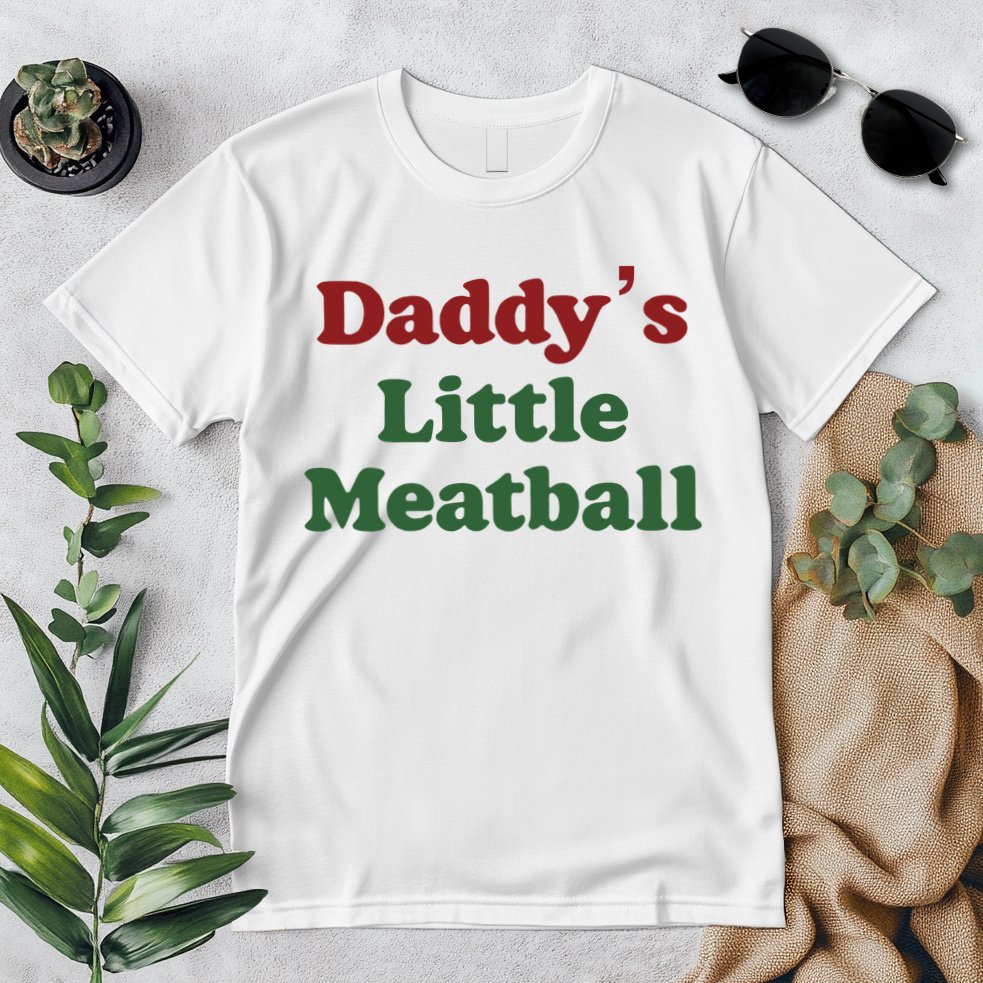 Daddy Little Meatball Italian Funny Daddy Little Meatball Father’s Day Premium T-Shirt