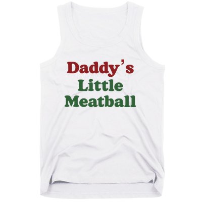 Daddy Little Meatball Italian Funny Daddy Little Meatball Father’s Day Tank Top