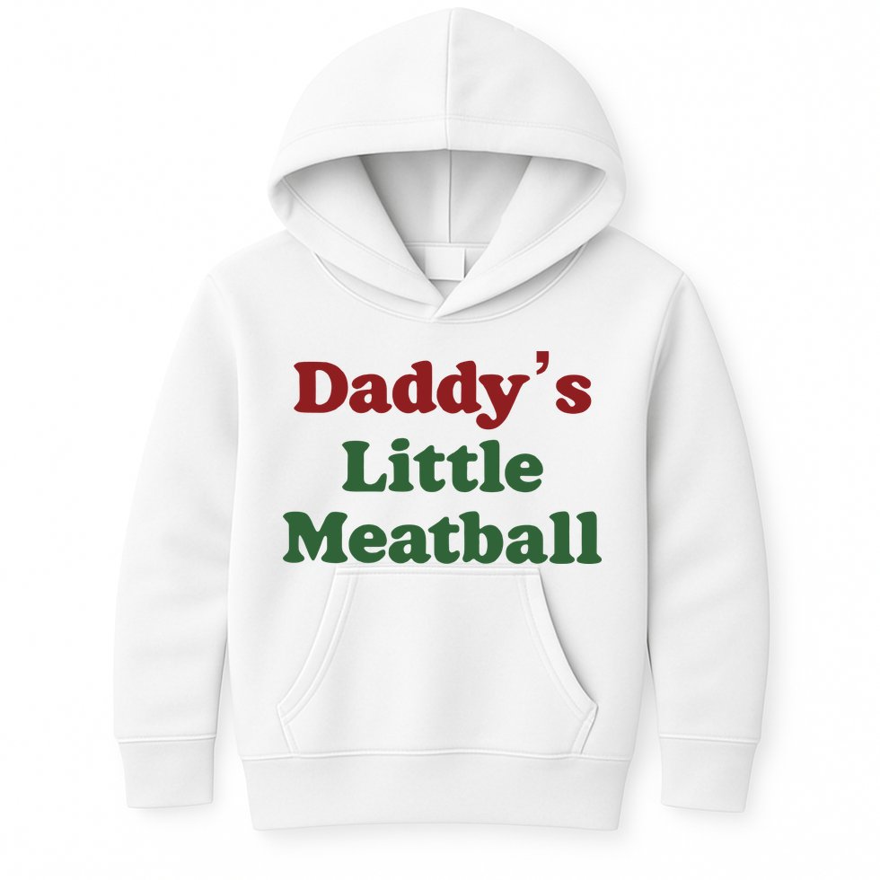 Daddy Little Meatball Italian Funny Daddy Little Meatball Father’s Day Kids Hoodie