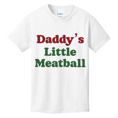 Daddy Little Meatball Italian Funny Daddy Little Meatball Father’s Day Kids T-Shirt