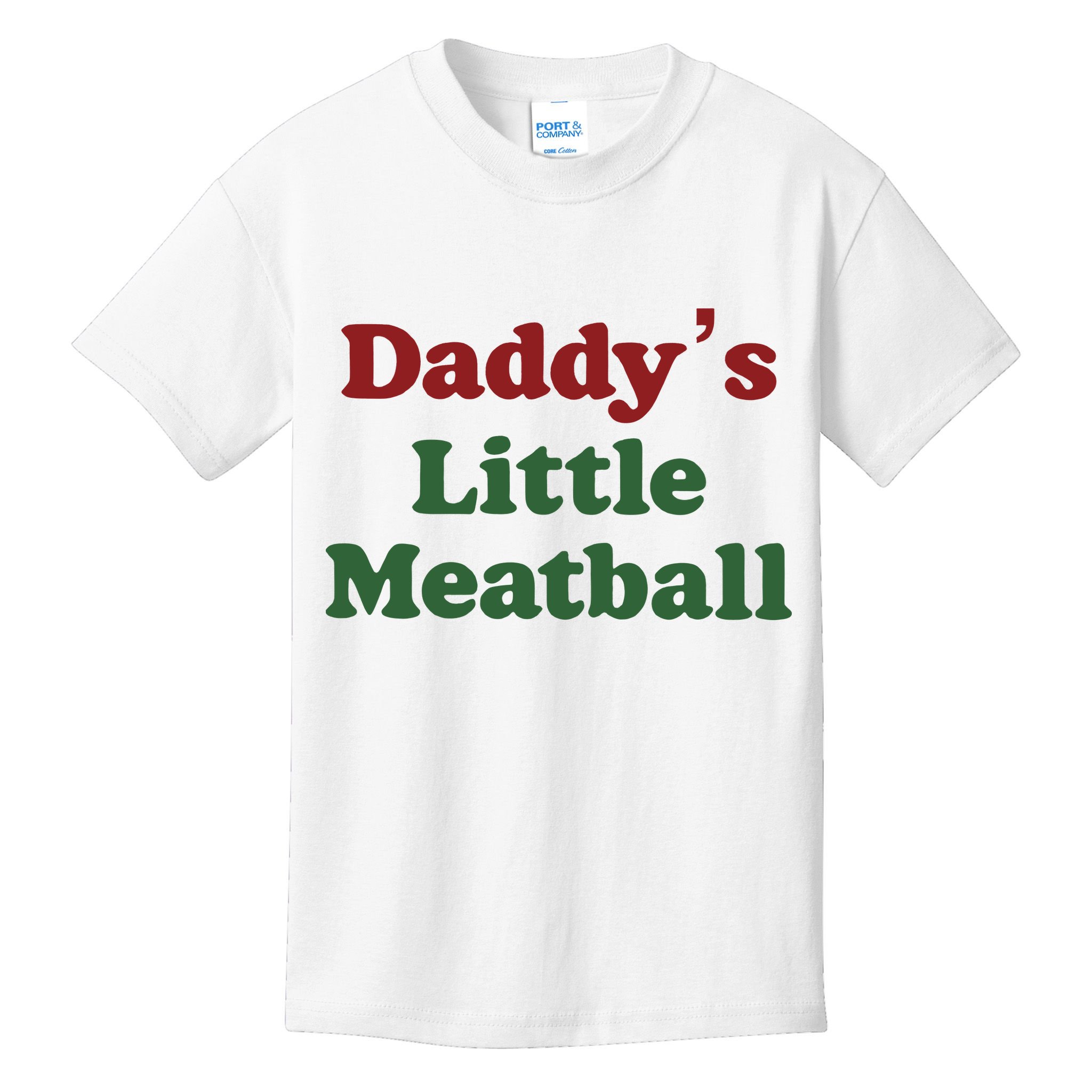 Daddy Little Meatball Italian Funny Daddy Little Meatball Father’s Day Kids T-Shirt