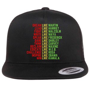 Dream Like Martin Black History Month Flat Bill Trucker Hat