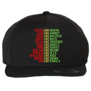 Dream Like Martin Black History Month Wool Snapback Cap