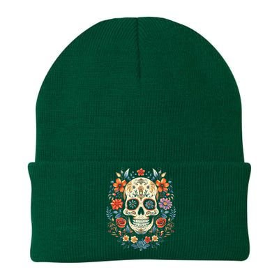 De Los Muertos Day of the Dead Sugar Skull Knit Cap Winter Beanie