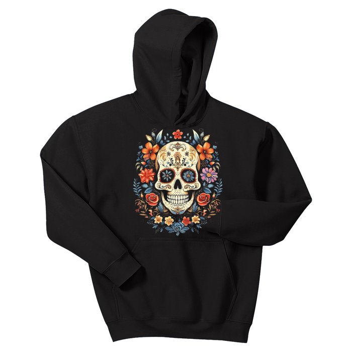 De Los Muertos Day of the Dead Sugar Skull Kids Hoodie