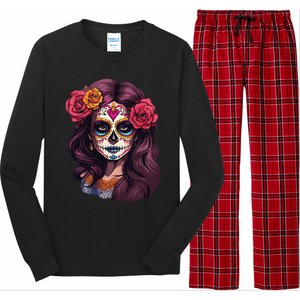 De Los Muertos La Catrina Day Of The Dead Sugar Skull Women Long Sleeve Pajama Set