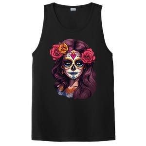 De Los Muertos La Catrina Day Of The Dead Sugar Skull Women PosiCharge Competitor Tank