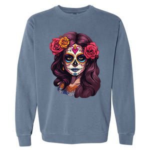 De Los Muertos La Catrina Day Of The Dead Sugar Skull Women Garment-Dyed Sweatshirt