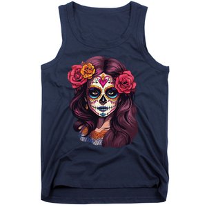 De Los Muertos La Catrina Day Of The Dead Sugar Skull Women Tank Top