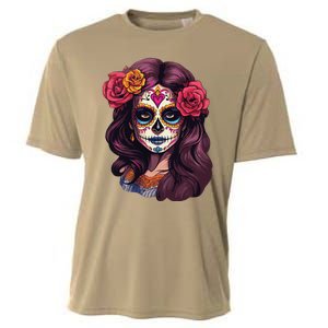 De Los Muertos La Catrina Day Of The Dead Sugar Skull Women Cooling Performance Crew T-Shirt