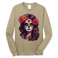 De Los Muertos La Catrina Day Of The Dead Sugar Skull Women Long Sleeve Shirt