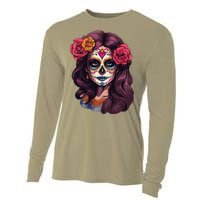 De Los Muertos La Catrina Day Of The Dead Sugar Skull Women Cooling Performance Long Sleeve Crew