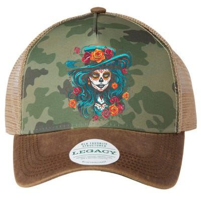 De Los Muertos La Catrina Day of the Dead Legacy Tie Dye Trucker Hat