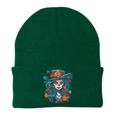 De Los Muertos La Catrina Day of the Dead Knit Cap Winter Beanie