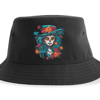 De Los Muertos La Catrina Day of the Dead Sustainable Bucket Hat