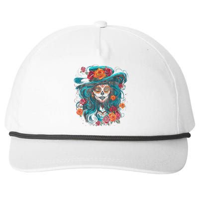 De Los Muertos La Catrina Day of the Dead Snapback Five-Panel Rope Hat