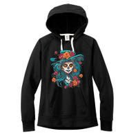 De Los Muertos La Catrina Day of the Dead Women's Fleece Hoodie