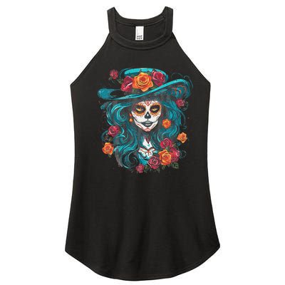 De Los Muertos La Catrina Day of the Dead Women’s Perfect Tri Rocker Tank