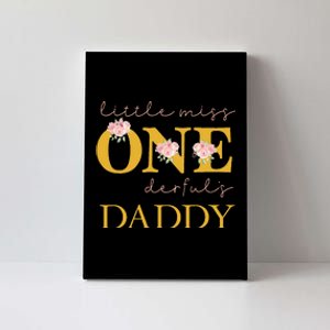 Daddy Little Miss Onederful Birthday Party 1 Year Old Girl Canvas