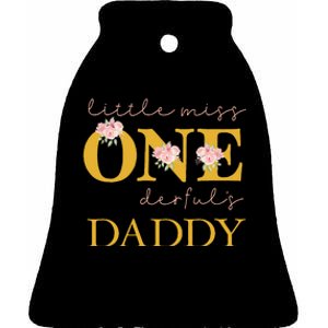 Daddy Little Miss Onederful Birthday Party 1 Year Old Girl Ceramic Bell Ornament