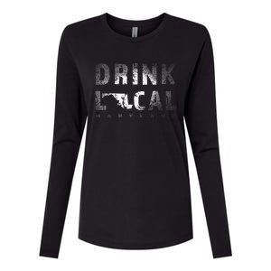 Drink Local Maryland Craft Beer Md Breweries Souvenir Womens Cotton Relaxed Long Sleeve T-Shirt