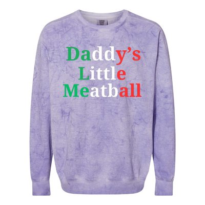 Daddy Little Meatball Italian Ironic Funny Meme Colorblast Crewneck Sweatshirt