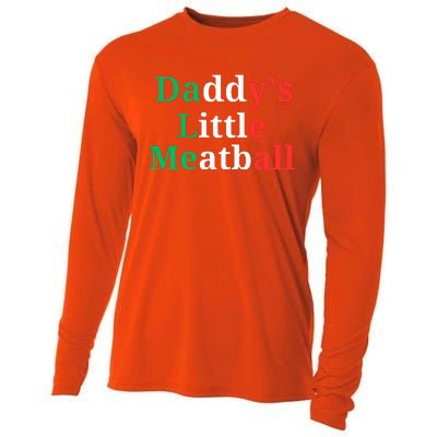 Daddy Little Meatball Italian Ironic Funny Meme Cooling Performance Long Sleeve Crew