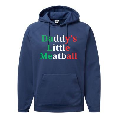 Daddy Little Meatball Italian Ironic Funny Meme Performance Fleece Hoodie