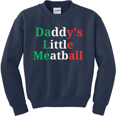 Daddy Little Meatball Italian Ironic Funny Meme Kids Sweatshirt