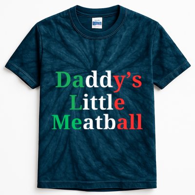 Daddy Little Meatball Italian Ironic Funny Meme Kids Tie-Dye T-Shirt