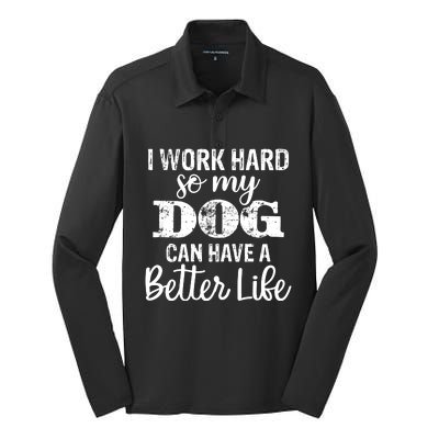 Dog Lovers Motivational Quote Silk Touch Performance Long Sleeve Polo