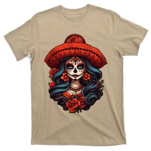 De Los Muertos La Catrina Day Of The Dead Sugar Skull Women T-Shirt