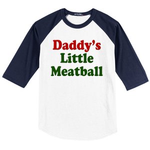 Daddys Little Meatball Cute Gift Baseball Sleeve Shirt