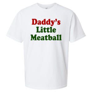 Daddys Little Meatball Cute Gift Sueded Cloud Jersey T-Shirt