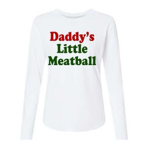 Daddys Little Meatball Cute Gift Womens Cotton Relaxed Long Sleeve T-Shirt