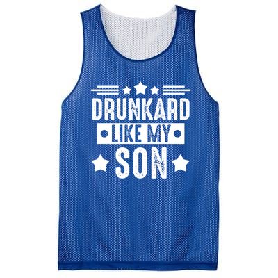 Drunkard Like My Son Father Gift Mesh Reversible Basketball Jersey Tank