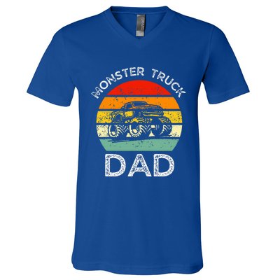 Dads Love Monster Trucks Too Fathers Day V-Neck T-Shirt