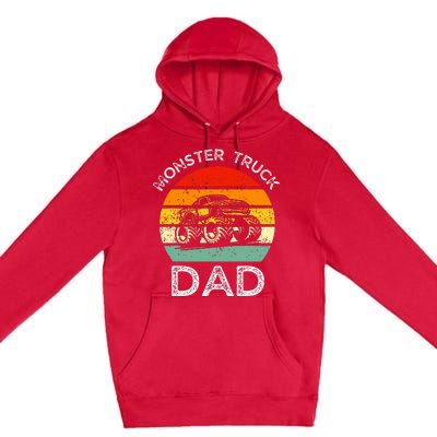 Dads Love Monster Trucks Too Fathers Day Premium Pullover Hoodie