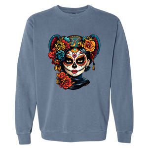 De Los Muertos La Catrina Day of the Dead Sugar Skull Garment-Dyed Sweatshirt