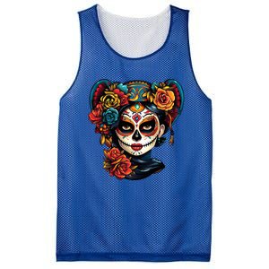 De Los Muertos La Catrina Day of the Dead Sugar Skull Mesh Reversible Basketball Jersey Tank